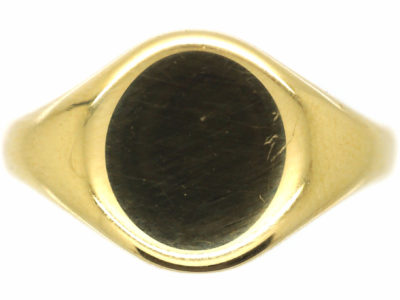 18ct Gold Plain Signet Ring by Charles Green & Sons