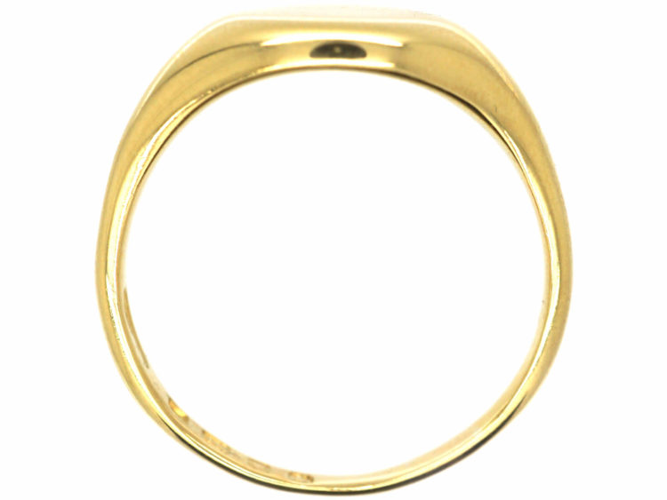 18ct Gold Plain Signet Ring by Charles Green & Sons