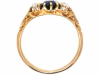 Edwardian 18ct Gold, Sapphire & Diamond Three Stone Ring