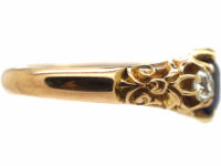 Edwardian 18ct Gold, Sapphire & Diamond Three Stone Ring