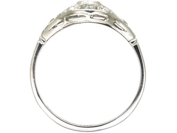 Art Deco Platinum & Diamond Cluster Ring