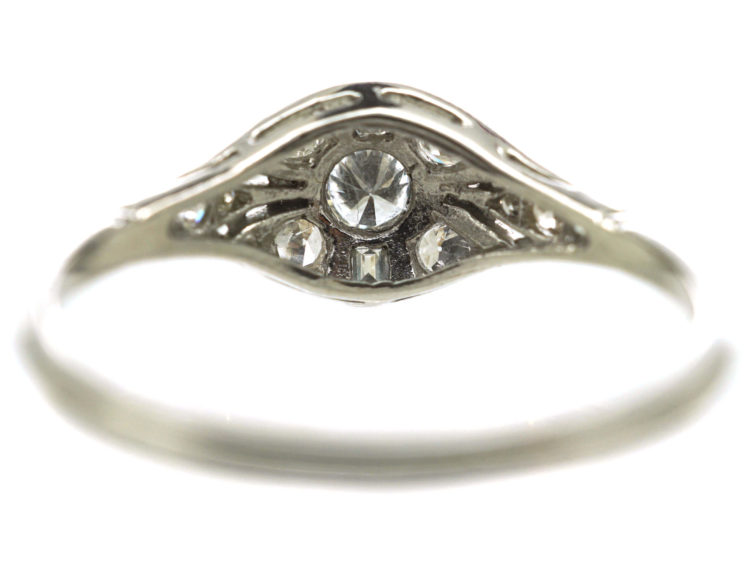 Art Deco Platinum & Diamond Cluster Ring
