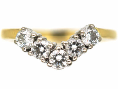 18ct Gold & Diamond Chevron Ring