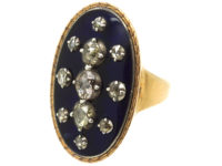 Georgian 9ct Gold Rose Diamond & Blue Glass Firmament Ring