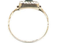 Georgian 15ct Gold, Emerald & Rose Diamond Rectangular Design Ring