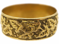 Victorian 18ct Gold Wedding Band with Ivy Leaf Motif
