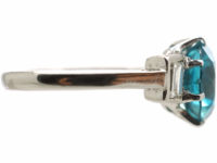 Art Deco Platinum, Zircon & Baguette Diamond Ring