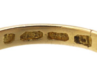 Edwardian 18ct Gold Sapphire & Diamond Carved Half Hoop Ring