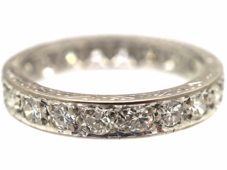 Art Deco 18ct White Gold & Diamond Eternity Ring