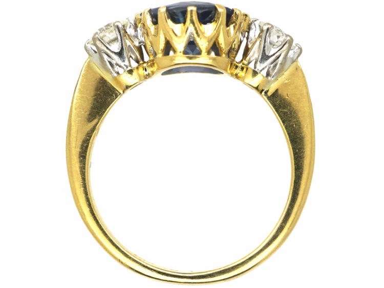 18ct Gold, Sapphire & Diamond Three Stone Ring