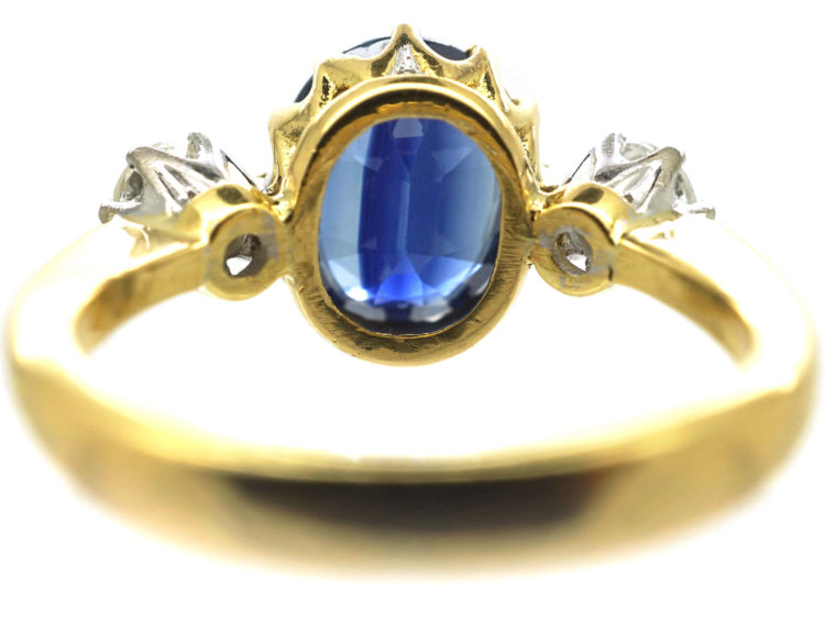 18ct Gold, Sapphire & Diamond Three Stone Ring