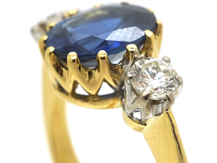 18ct Gold, Sapphire & Diamond Three Stone Ring