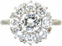Art Deco Platinum & Diamond Cluster Ring