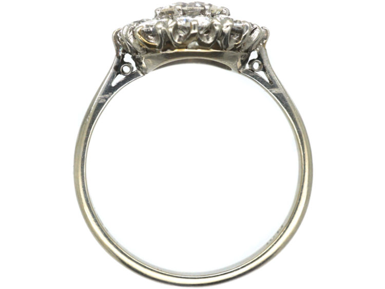 Art Deco Platinum & Diamond Cluster Ring
