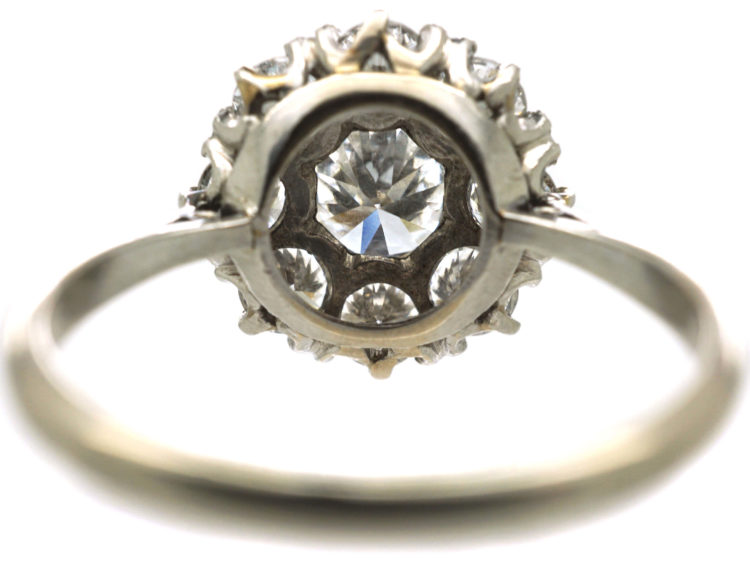 Art Deco Platinum & Diamond Cluster Ring