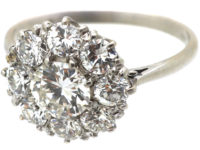 Art Deco Platinum & Diamond Cluster Ring