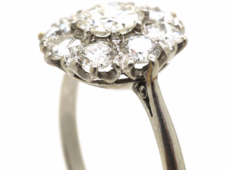 Art Deco Platinum & Diamond Cluster Ring