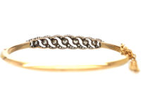 French Belle Epoque 18ct Gold & Diamond Bangle