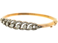 French Belle Epoque 18ct Gold & Diamond Bangle
