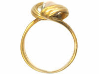 French 18ct Gold Twissel Ring set with a Moonstone