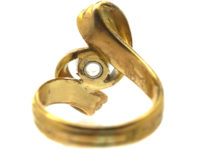 French 18ct Gold Twissel Ring set with a Moonstone
