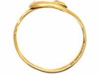 Victorian 18ct Gold Entwined Double Snake Ring with Diamond Set Eyes