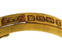 Victorian 18ct Gold Entwined Double Snake Ring with Diamond Set Eyes