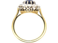 18ct Gold, Sapphire & Diamond Oval Cluster Ring