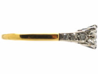 Art Deco 18ct Gold & Platinum, Diamond Solitaire Ring with Diamond Set Shoulders