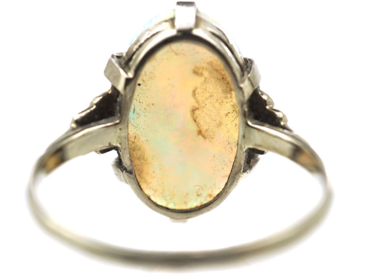 Art Deco 18ct White Gold & Opal Ring