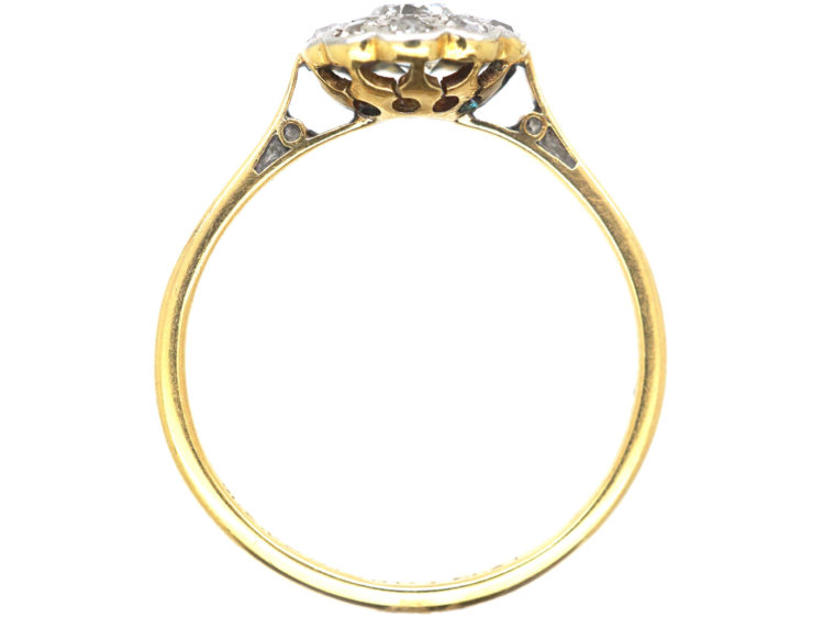Edwardian 18ct Gold & Platinum, Diamond Daisy Cluster Ring