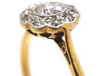 Edwardian 18ct Gold & Platinum, Diamond Daisy Cluster Ring