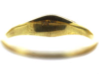 Early Victorian 15ct Gold, Blue Enamel & Natural Split Pearl Ring