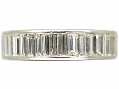 18ct White Gold Wide Baguette Diamond Eternity Ring