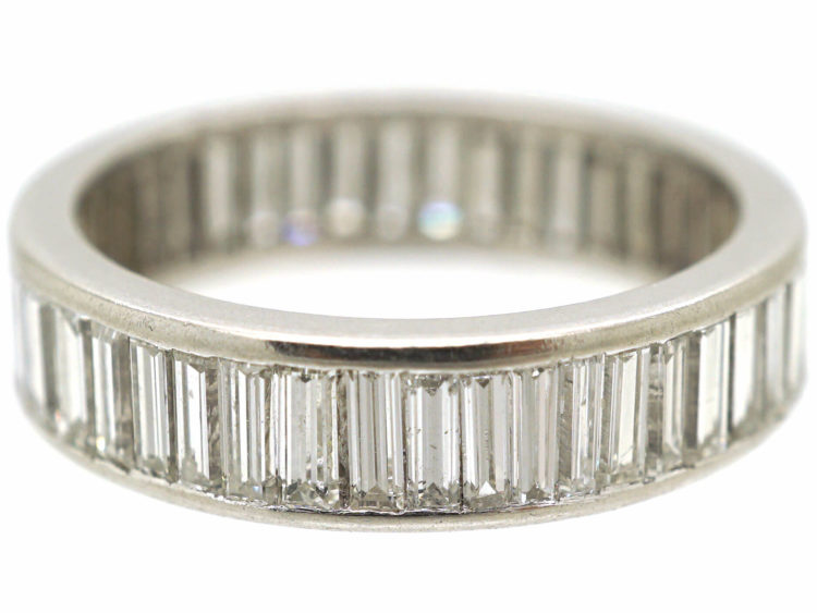 18ct White Gold Wide Baguette Diamond Eternity Ring