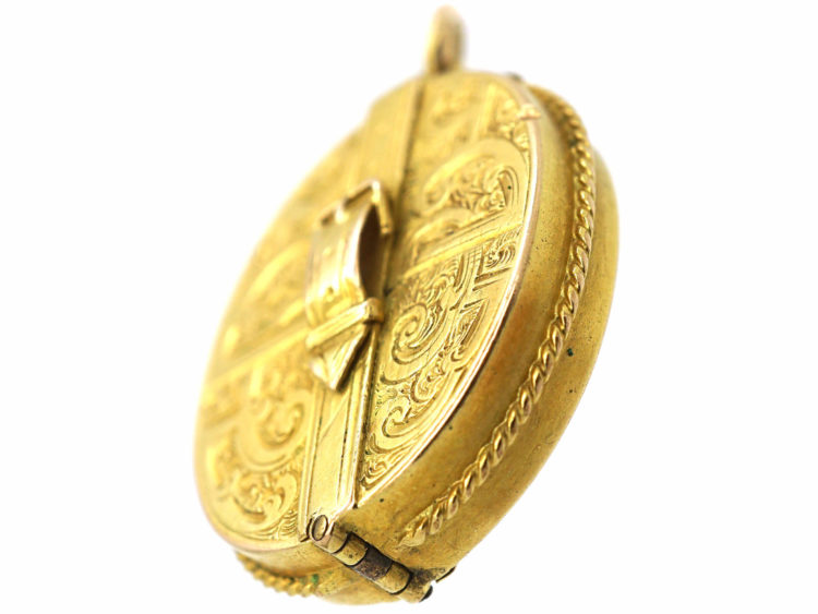 Victorian 15ct Gold Locket with Buckle Motif