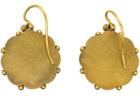 Victorian 15ct Gold Round Earrings set with Natural Split Pearls