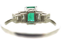 Platinum, Emerald & Diamond Five Stone Ring
