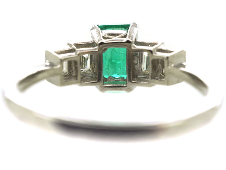 Platinum, Emerald & Diamond Five Stone Ring