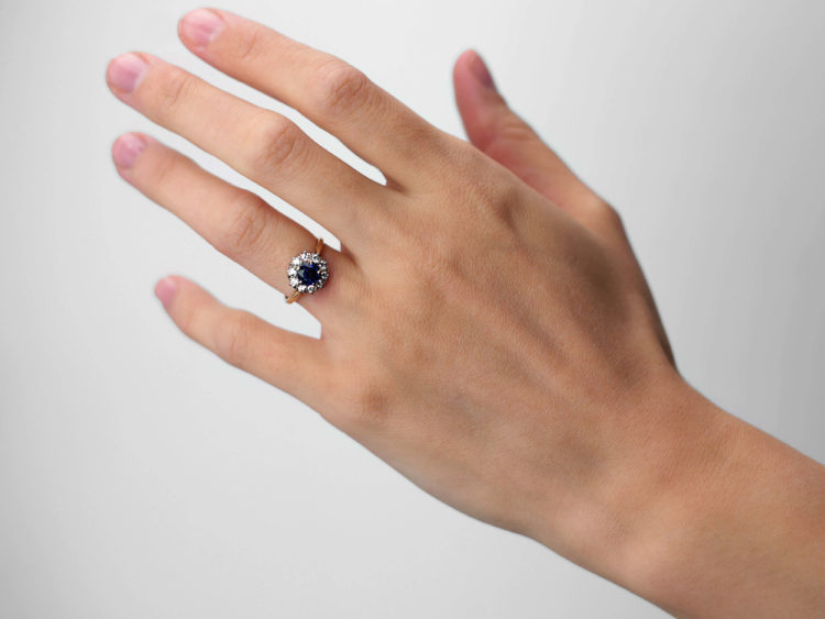 18ct Gold, Sapphire & Diamond Cluster Ring