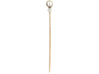 Edwardian Natural Pearl & Diamond Tie Pin