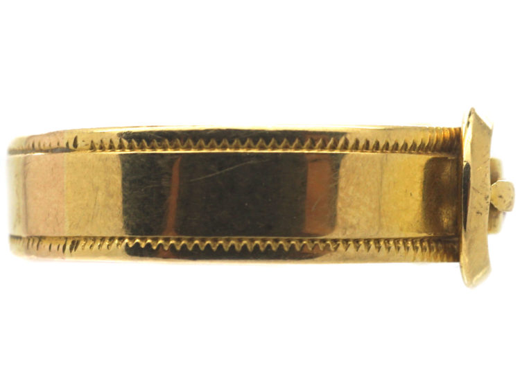 Victorian 18ct Gold, Ruby & Diamond Buckle Ring