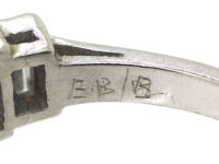 Art Deco Platinum Five Stone Baguette Diamond Ring