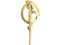 French Belle Epoque 18ct Gold Snake Tie Pin
