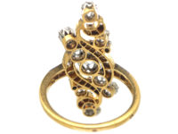 Art Nouveau 18ct Gold & Platinum Diamond Twist Ring