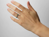 Late Georgian 15ct Gold Forget Me Not & Gold Knot Ring