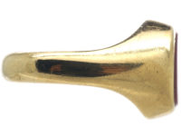 Large 9ct Gold & Synthetic Red Stone Signet Ring