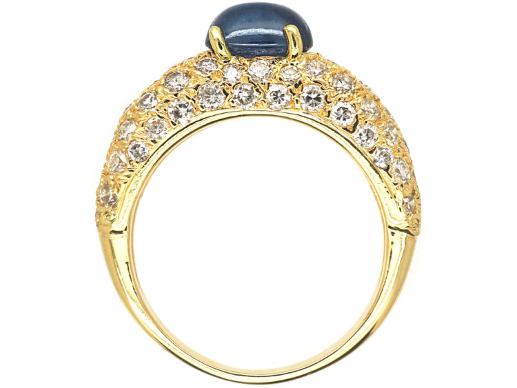French 18ct Gold Sapphire & Diamond Ring by Cartier