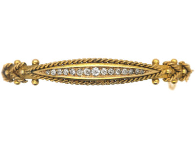 Victorian 15ct Gold & Diamond Bangle