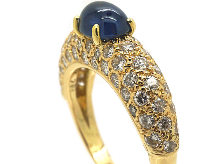 French 18ct Gold Sapphire & Diamond Ring by Cartier